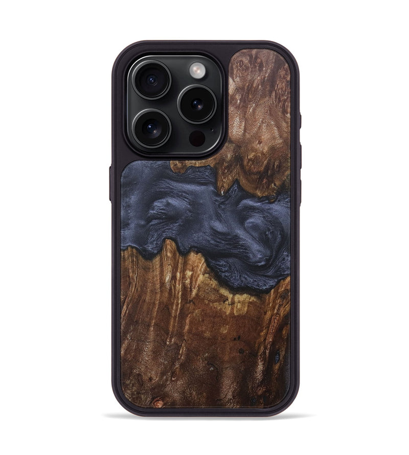 iPhone 15 Pro Wood+Resin Phone Case - Katelyn (Pure Black, 684067)