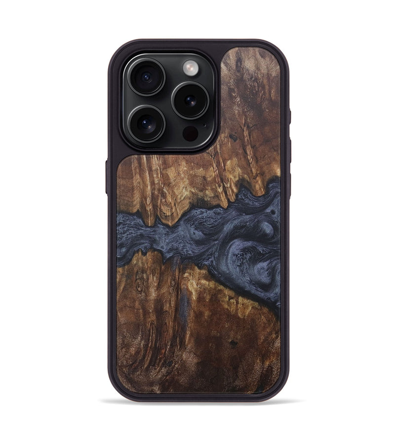 iPhone 15 Pro Wood+Resin Phone Case - Sasha (Pure Black, 684072)