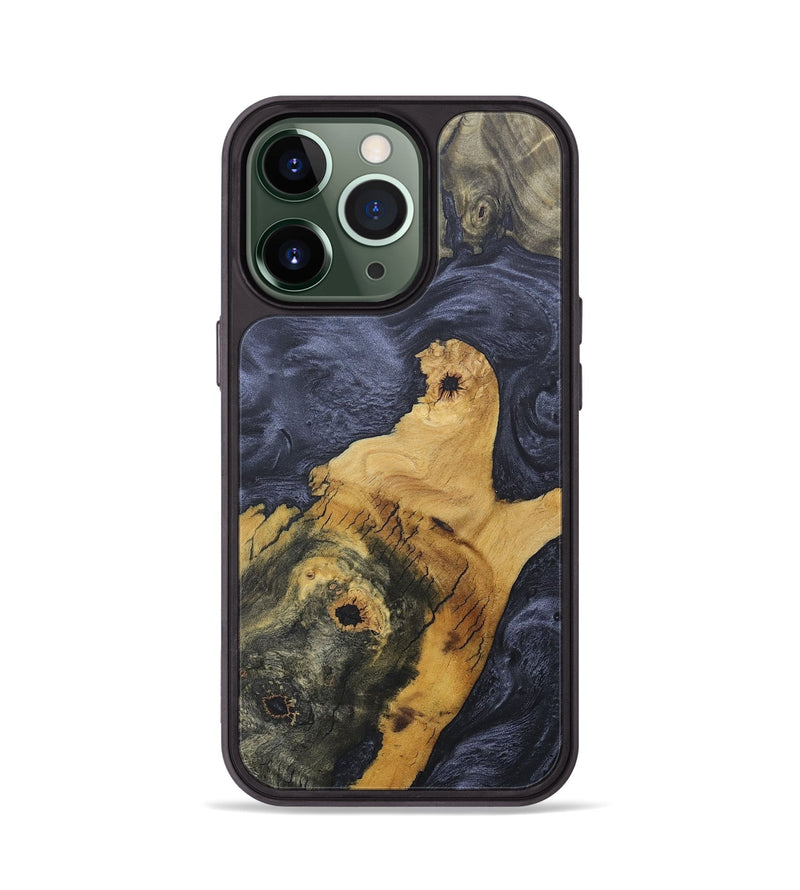 iPhone 13 Pro Wood+Resin Phone Case - Clinton (Pure Black, 684073)