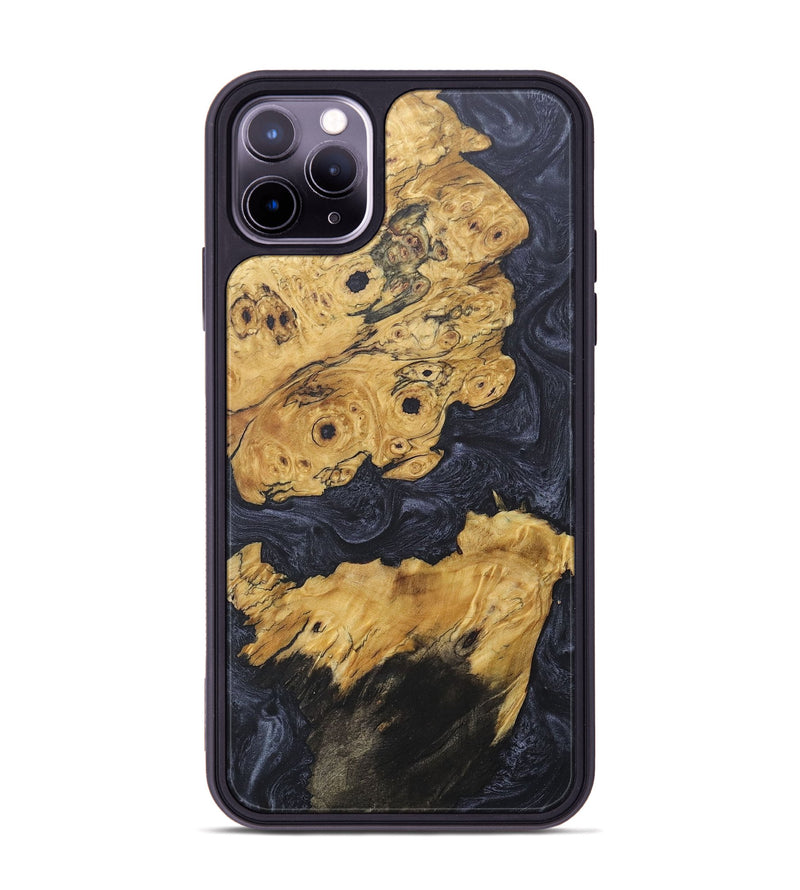 iPhone 11 Pro Max Wood+Resin Phone Case - Jared (Pure Black, 684075)