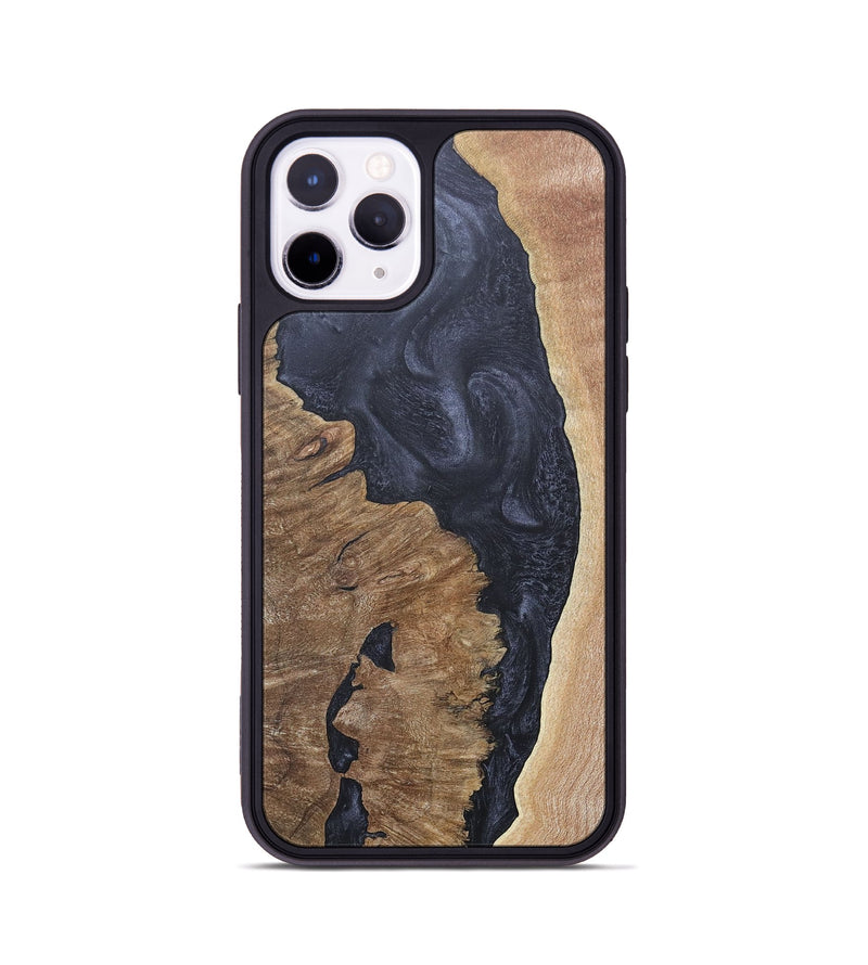iPhone 11 Pro Wood+Resin Phone Case - Jaslene (Pure Black, 684078)