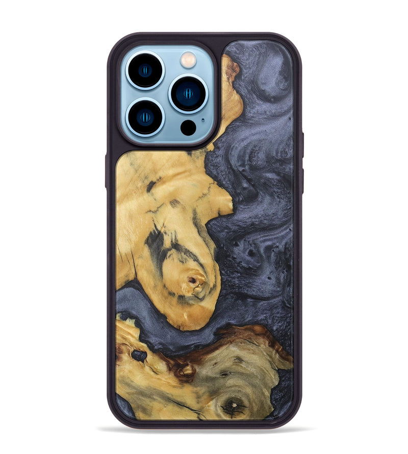 iPhone 14 Pro Max Wood+Resin Phone Case - Josie (Pure Black, 684085)