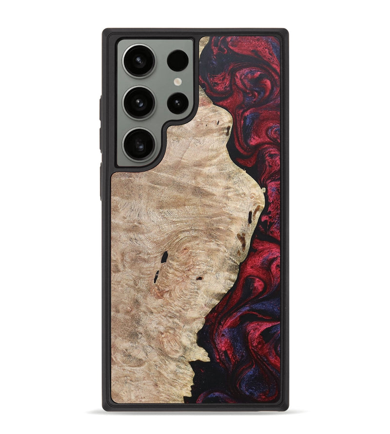 Galaxy S23 Ultra Wood+Resin Phone Case - Barbara (Red, 684099)
