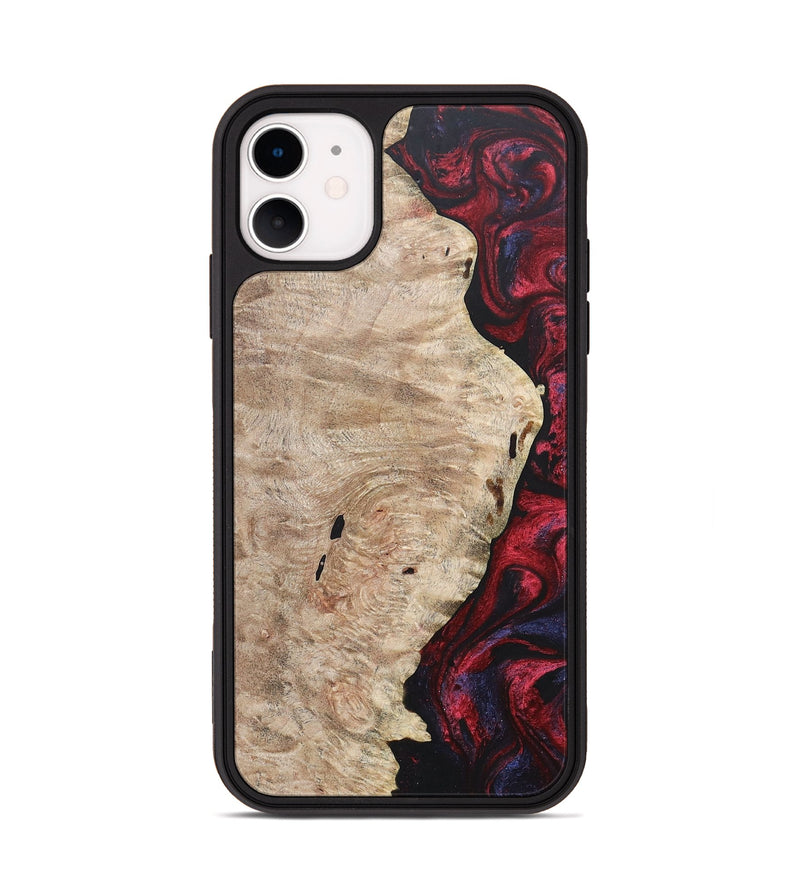 iPhone 11 Wood+Resin Phone Case - Barbara (Red, 684099)