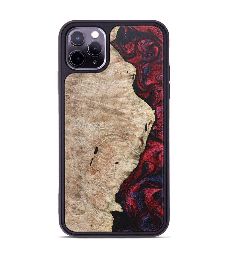 iPhone 11 Pro Max Wood+Resin Phone Case - Barbara (Red, 684099)