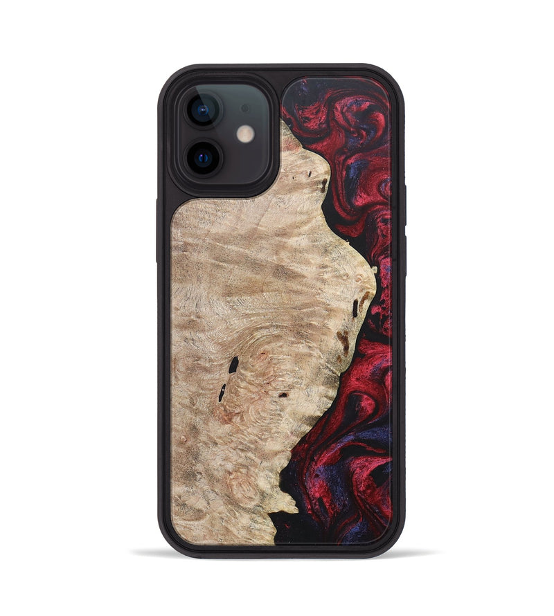 iPhone 12 Wood+Resin Phone Case - Barbara (Red, 684099)