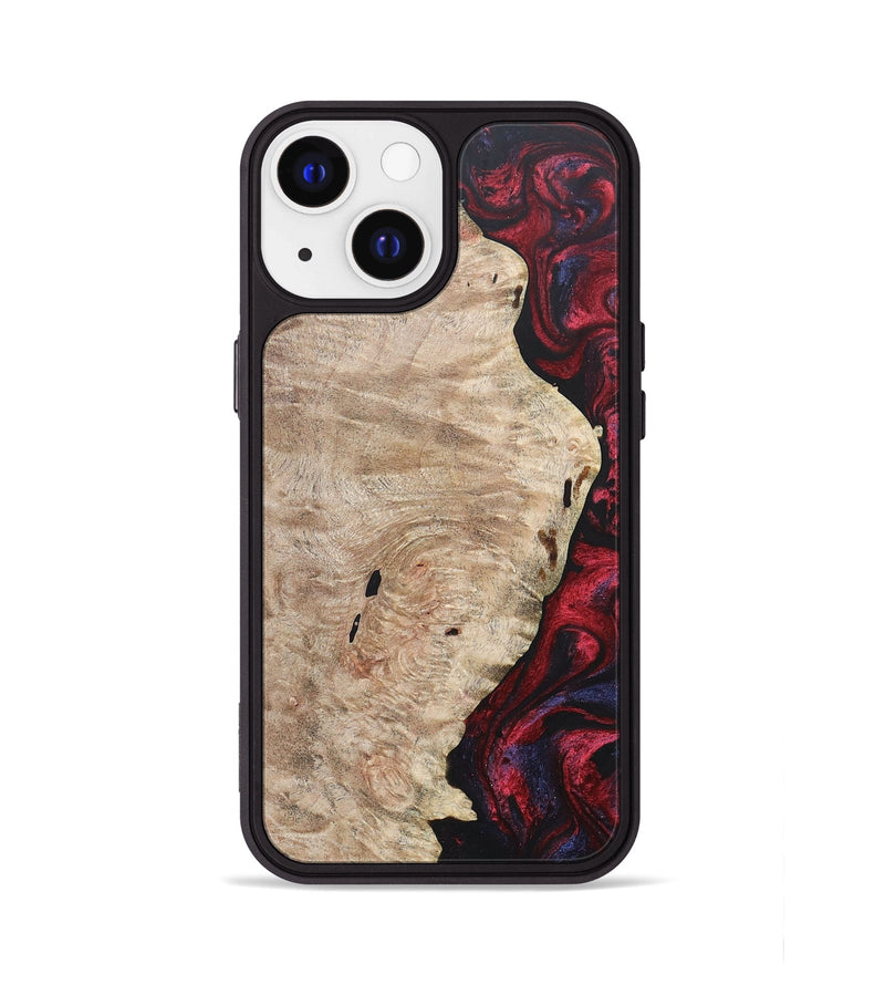 iPhone 13 Wood+Resin Phone Case - Barbara (Red, 684099)
