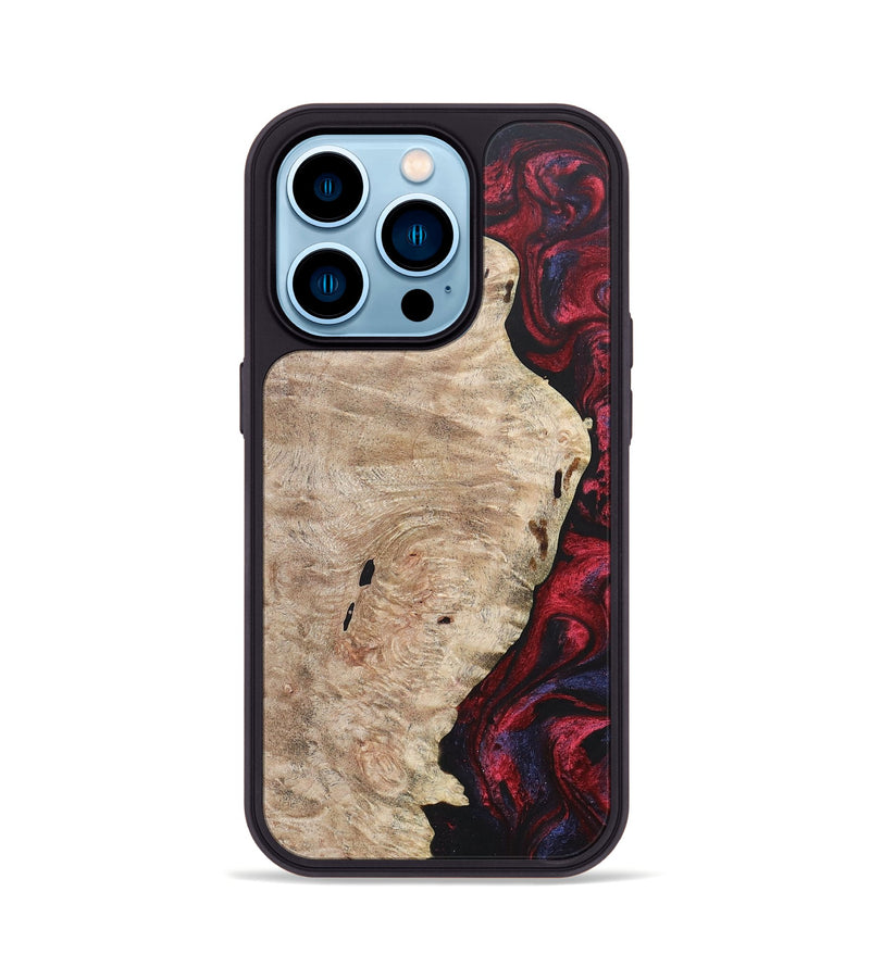 iPhone 14 Pro Wood+Resin Phone Case - Barbara (Red, 684099)