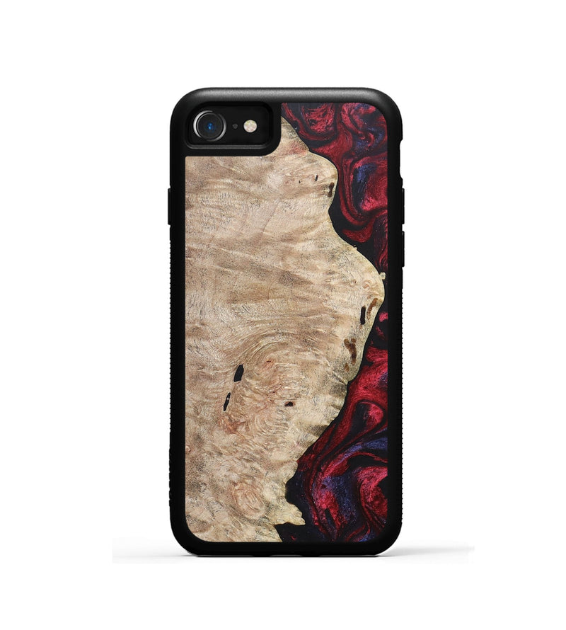 iPhone SE Wood+Resin Phone Case - Barbara (Red, 684099)