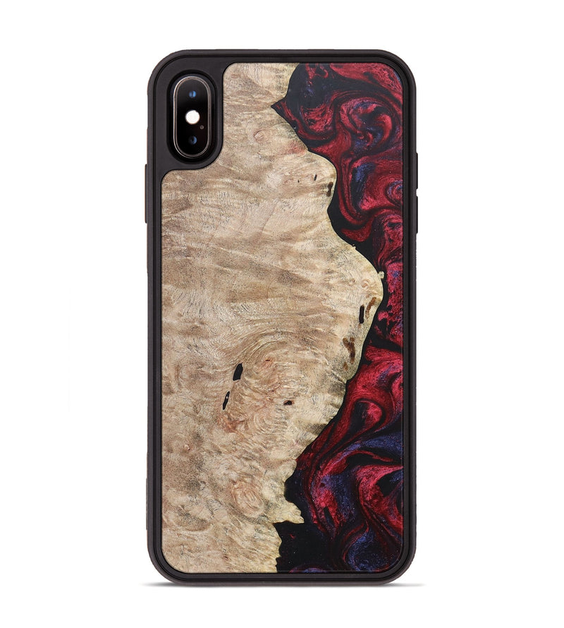 iPhone Xs Max Wood+Resin Phone Case - Barbara (Red, 684099)