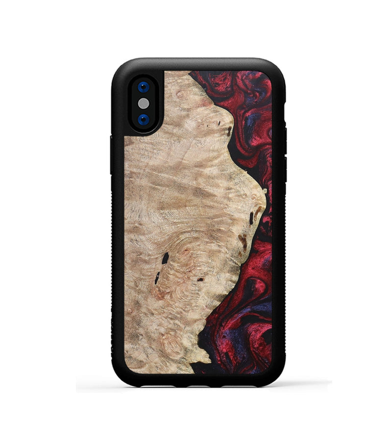 iPhone Xs Wood+Resin Phone Case - Barbara (Red, 684099)