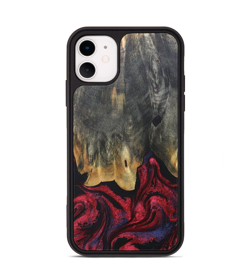 iPhone 11 Wood+Resin Phone Case - Joaquin (Red, 684102)