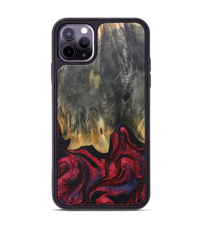 iPhone 11 Pro Max Wood+Resin Phone Case - Joaquin (Red, 684102)