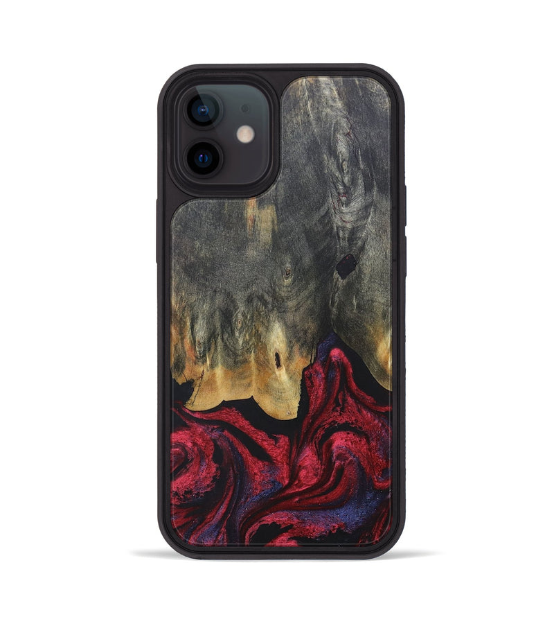 iPhone 12 Wood+Resin Phone Case - Joaquin (Red, 684102)