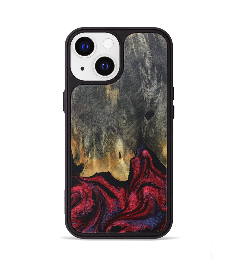 iPhone 13 Wood+Resin Phone Case - Joaquin (Red, 684102)