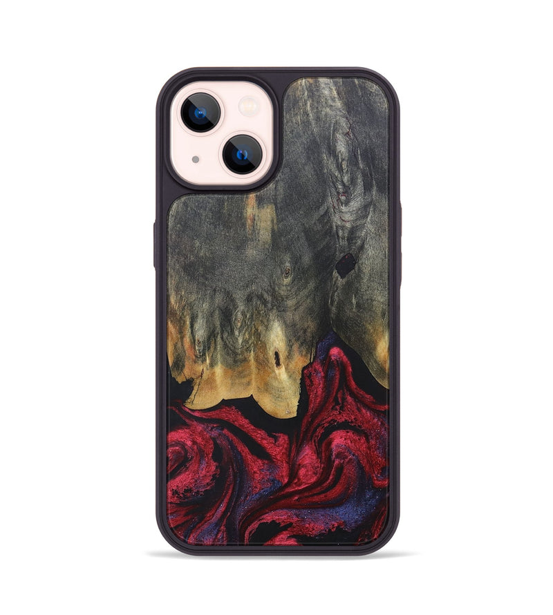 iPhone 14 Wood+Resin Phone Case - Joaquin (Red, 684102)