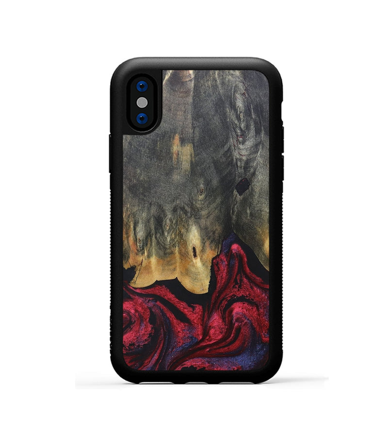 iPhone Xs Wood+Resin Phone Case - Joaquin (Red, 684102)