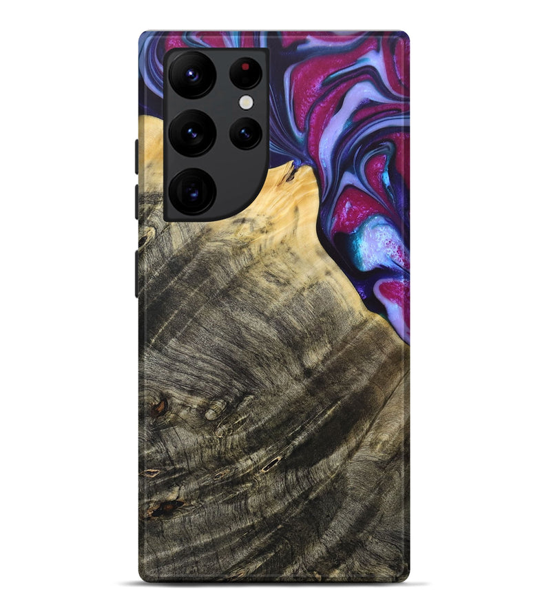 Galaxy S22 Ultra Wood+Resin Live Edge Phone Case - Eugene (Purple, 684169)