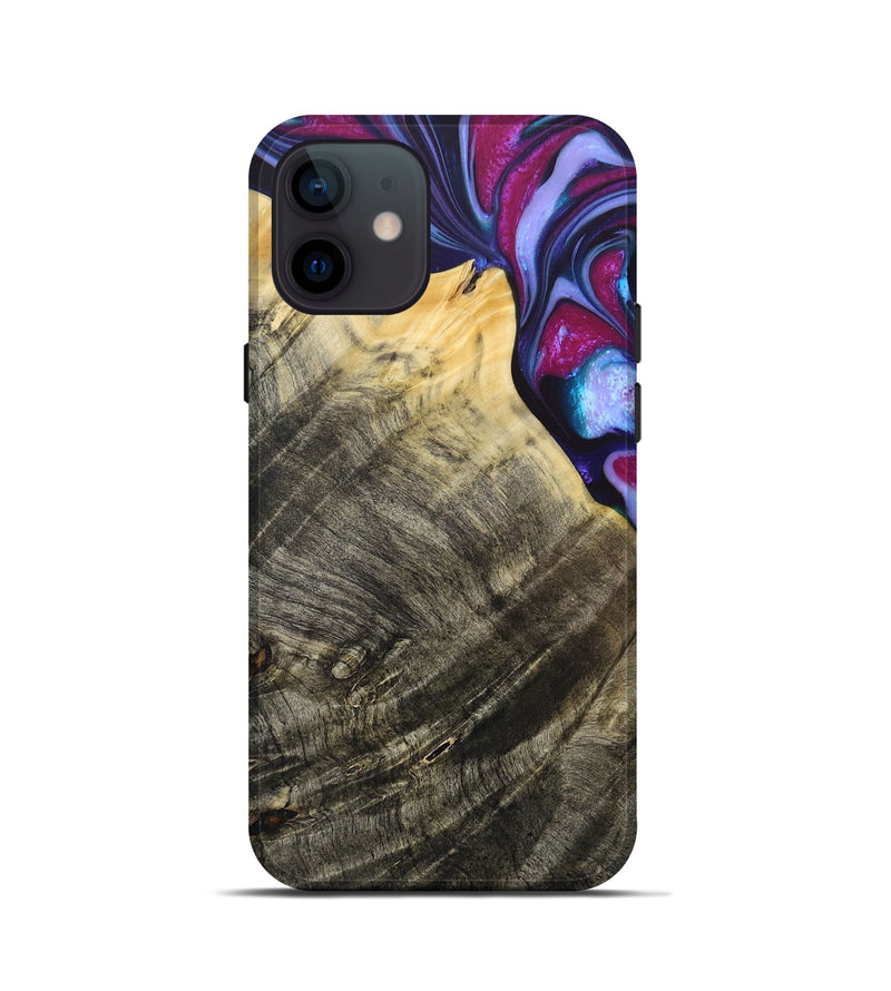 iPhone 12 mini Wood+Resin Live Edge Phone Case - Eugene (Purple, 684169)