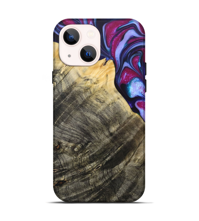 iPhone 14 Wood+Resin Live Edge Phone Case - Eugene (Purple, 684169)