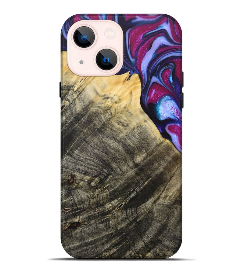 iPhone 14 Plus Wood+Resin Live Edge Phone Case - Eugene (Purple, 684169)