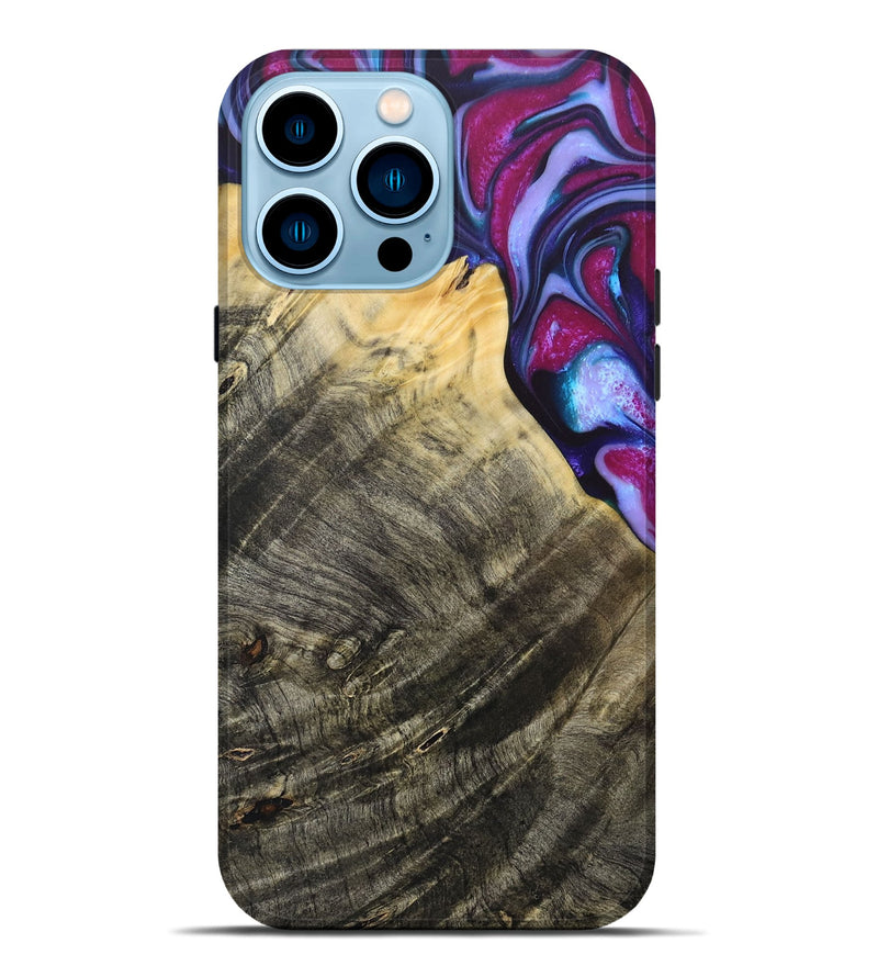 iPhone 14 Pro Max Wood+Resin Live Edge Phone Case - Eugene (Purple, 684169)