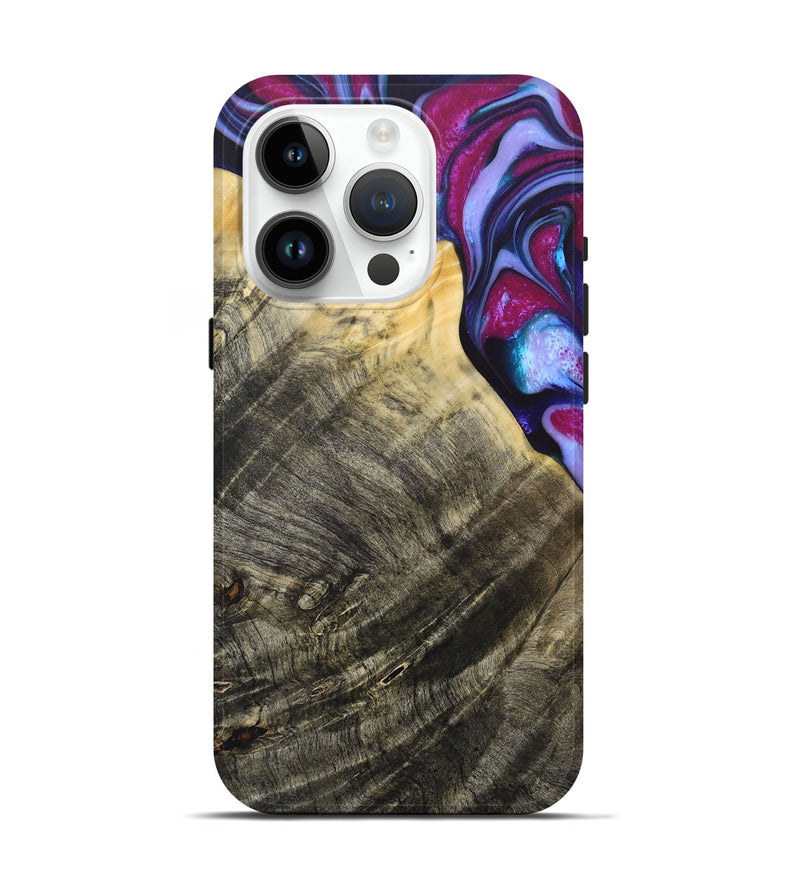iPhone 15 Pro Wood+Resin Live Edge Phone Case - Eugene (Purple, 684169)