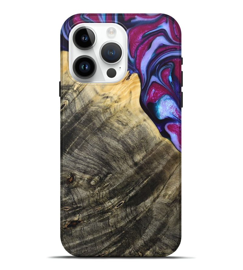 iPhone 15 Pro Max Wood+Resin Live Edge Phone Case - Eugene (Purple, 684169)