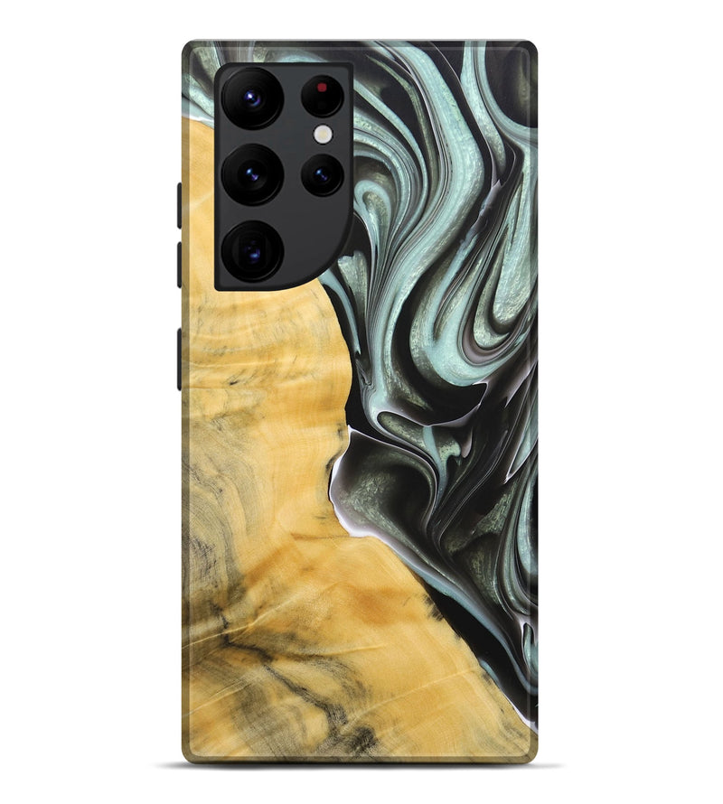 Galaxy S22 Ultra Wood+Resin Live Edge Phone Case - Milton (Black & White, 684174)