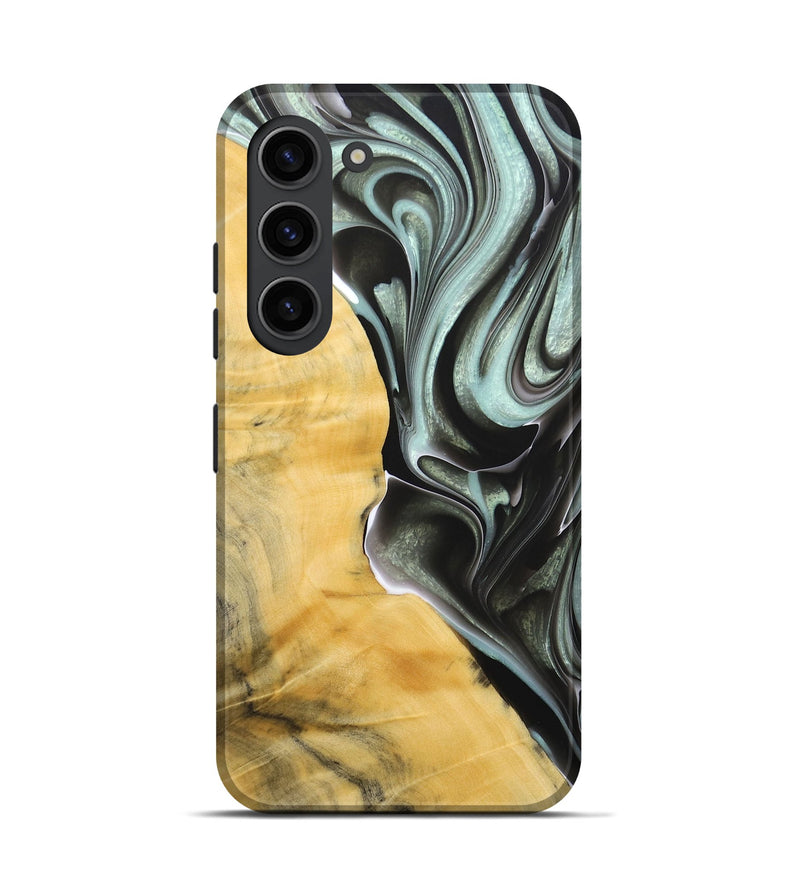 Galaxy S23 Wood+Resin Live Edge Phone Case - Milton (Black & White, 684174)