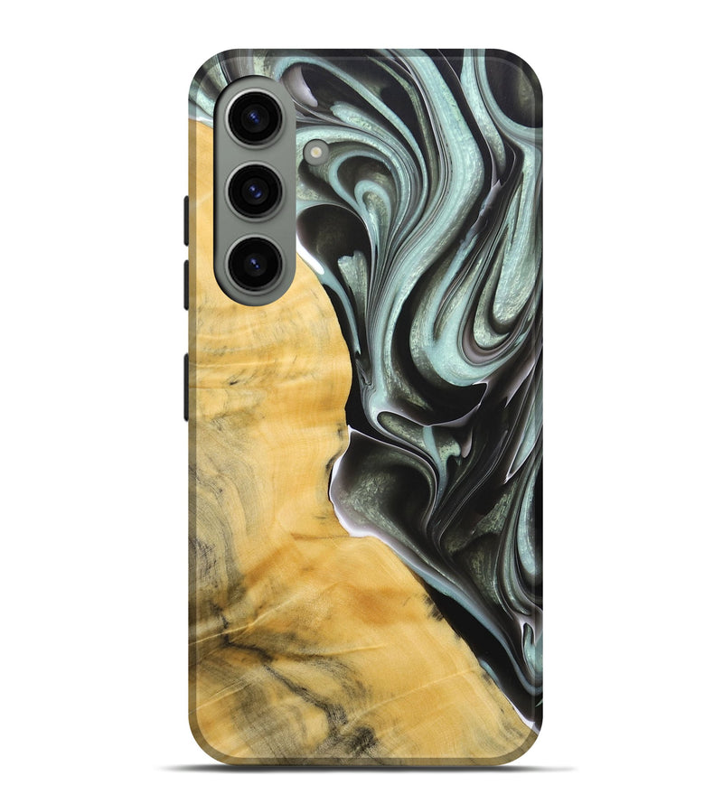 Galaxy S24 Plus Wood+Resin Live Edge Phone Case - Milton (Black & White, 684174)