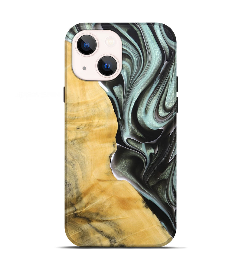 iPhone 13 Wood+Resin Live Edge Phone Case - Milton (Black & White, 684174)