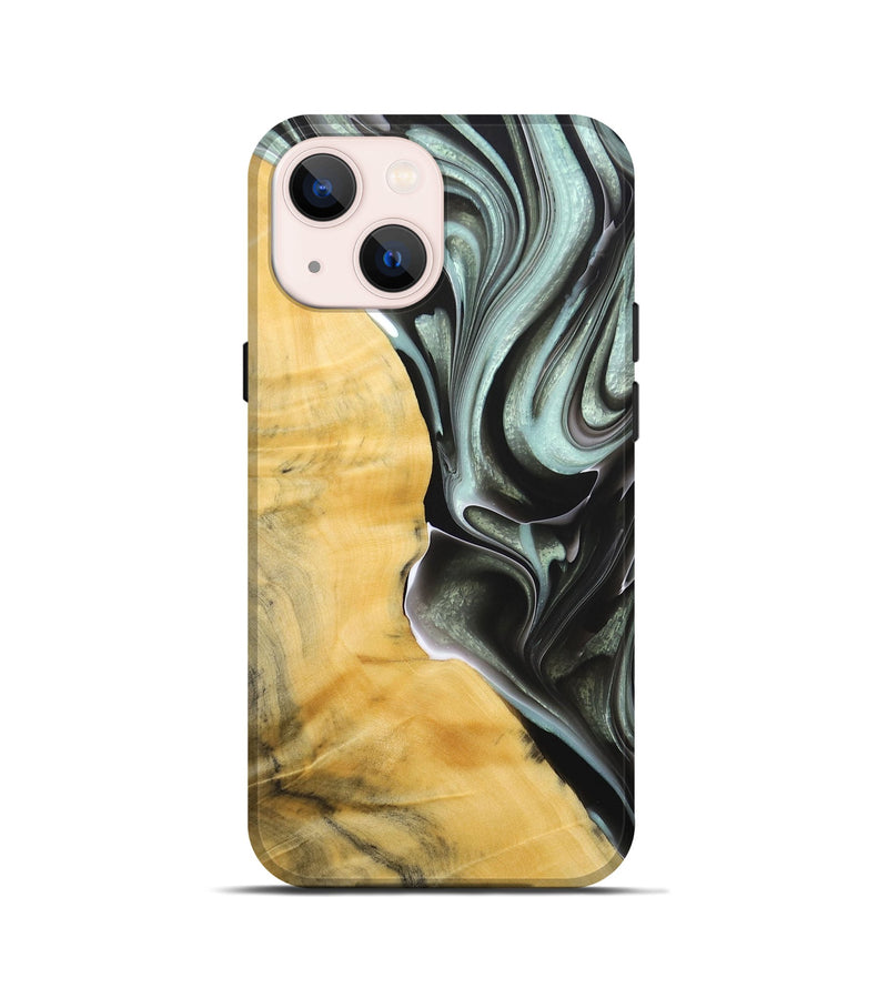 iPhone 13 mini Wood+Resin Live Edge Phone Case - Milton (Black & White, 684174)