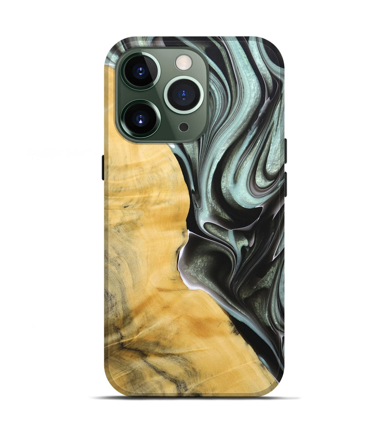 iPhone 13 Pro Wood+Resin Live Edge Phone Case - Milton (Black & White, 684174)