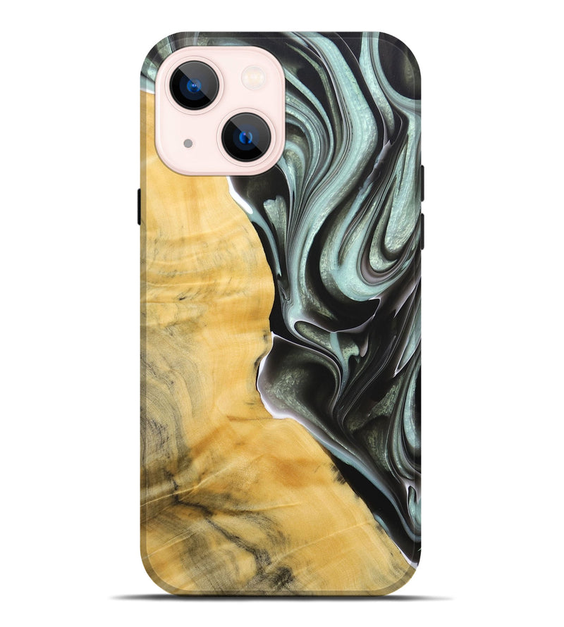 iPhone 14 Plus Wood+Resin Live Edge Phone Case - Milton (Black & White, 684174)