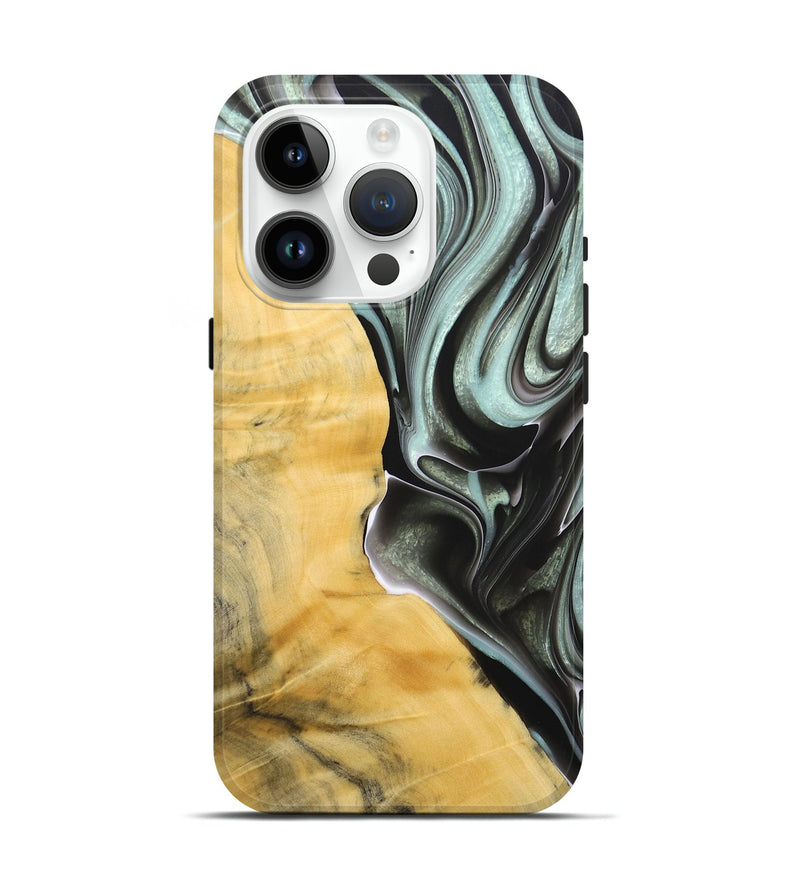 iPhone 15 Pro Wood+Resin Live Edge Phone Case - Milton (Black & White, 684174)