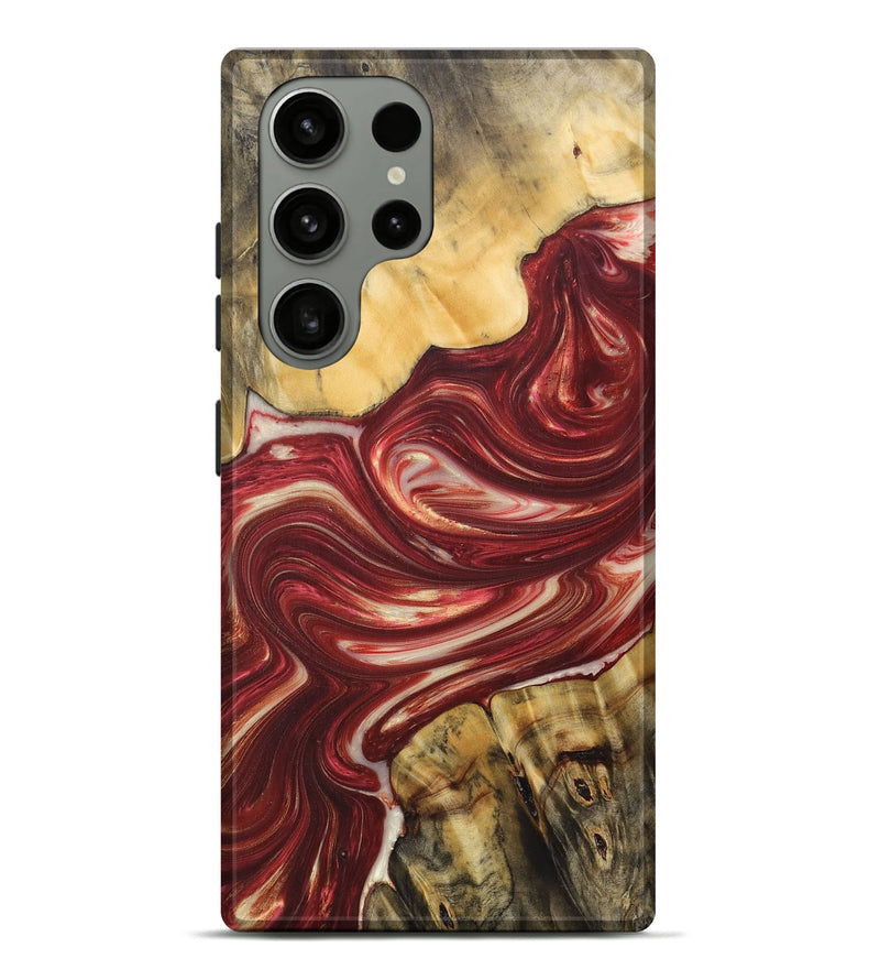 Galaxy S23 Ultra Wood+Resin Live Edge Phone Case - Keith (Red, 684327)