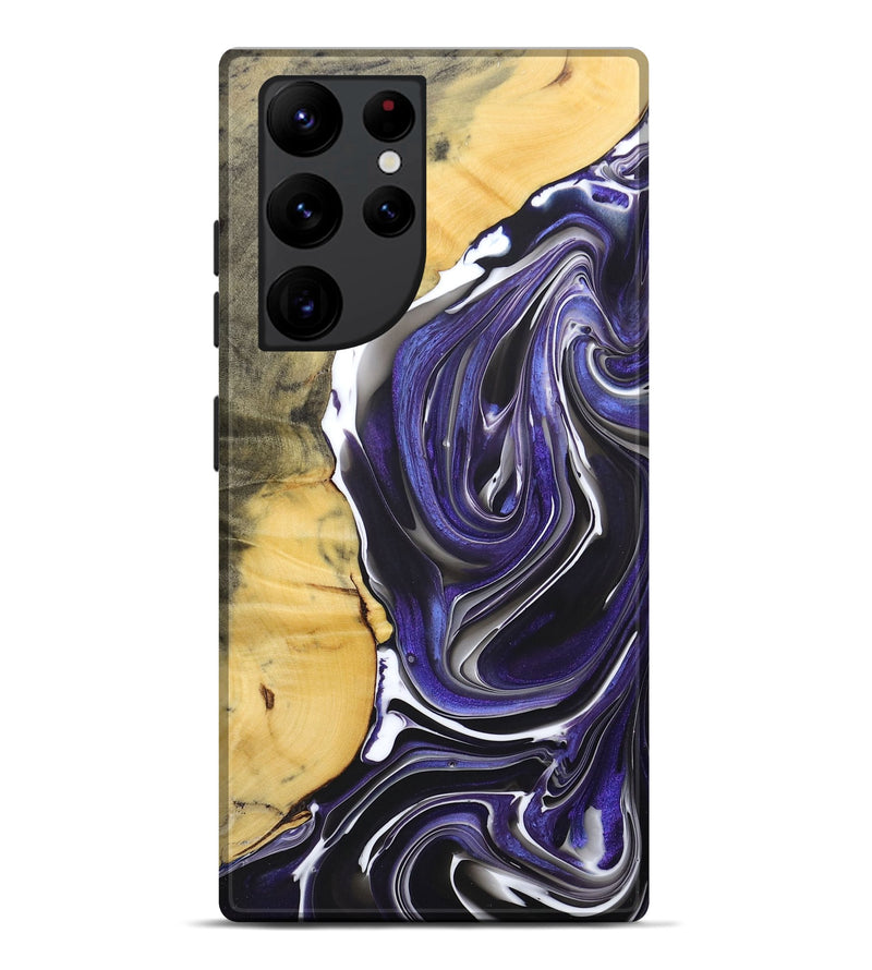 Galaxy S22 Ultra Wood+Resin Live Edge Phone Case - Kelli (Purple, 684373)