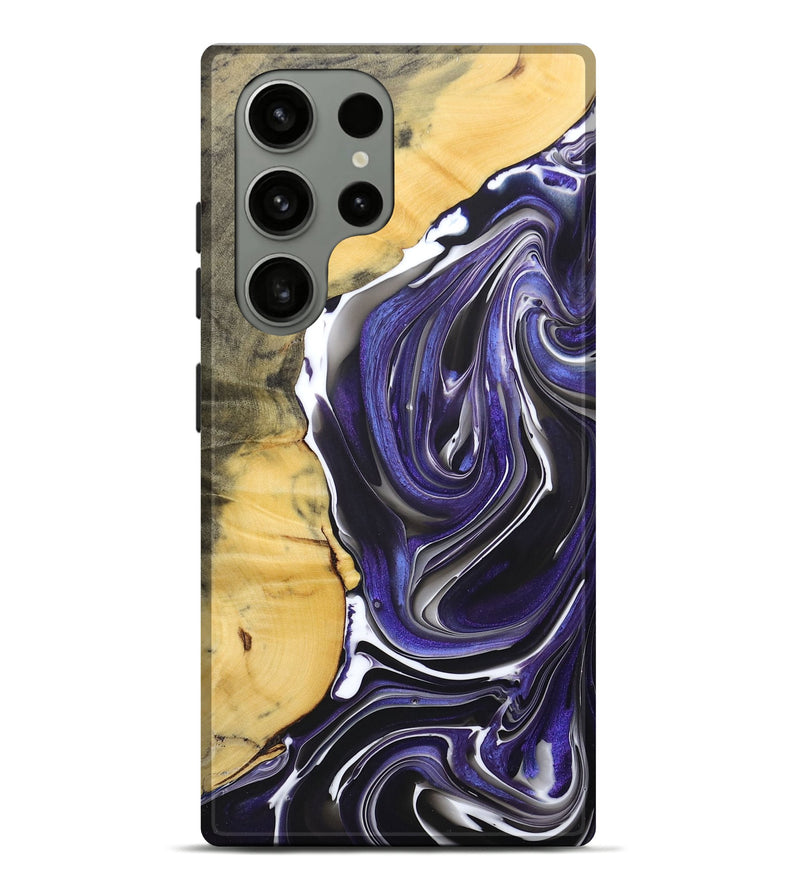Galaxy S23 Ultra Wood+Resin Live Edge Phone Case - Kelli (Purple, 684373)
