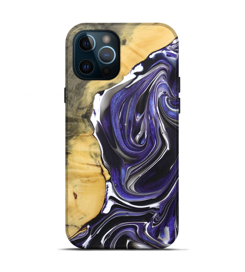 iPhone 12 Pro Wood+Resin Live Edge Phone Case - Kelli (Purple, 684373)