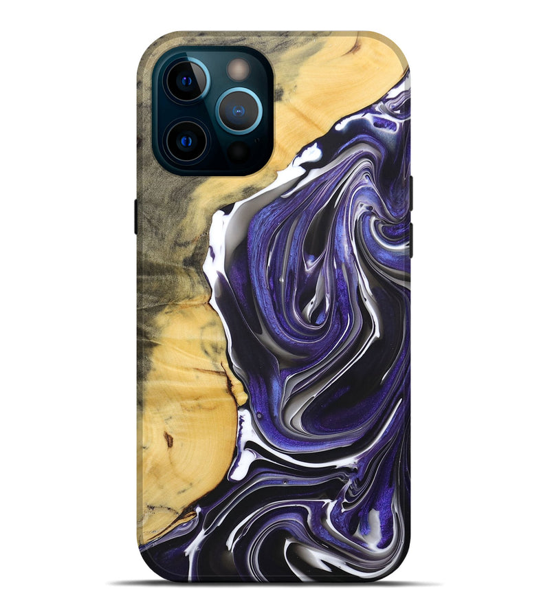 iPhone 12 Pro Max Wood+Resin Live Edge Phone Case - Kelli (Purple, 684373)