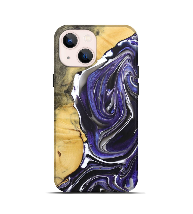 iPhone 13 mini Wood+Resin Live Edge Phone Case - Kelli (Purple, 684373)