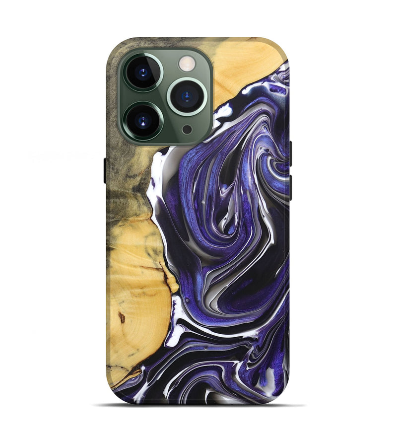 iPhone 13 Pro Wood+Resin Live Edge Phone Case - Kelli (Purple, 684373)