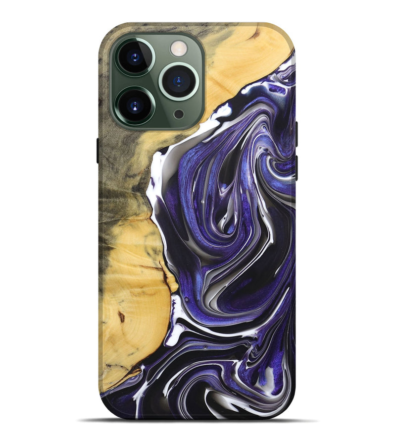 iPhone 13 Pro Max Wood+Resin Live Edge Phone Case - Kelli (Purple, 684373)