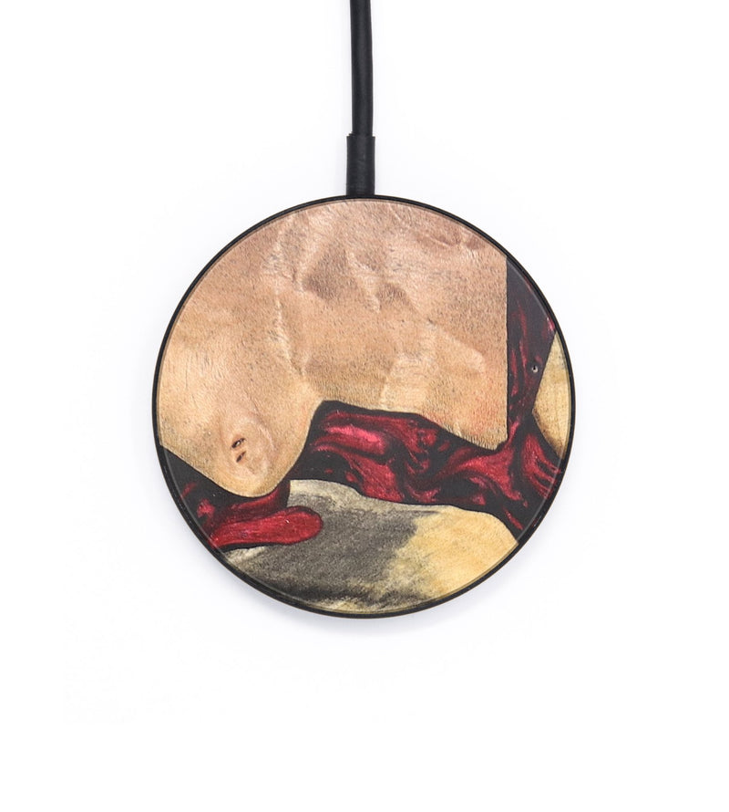 Circle Wood+Resin Wireless Charger - Myrtle (Red, 684566)
