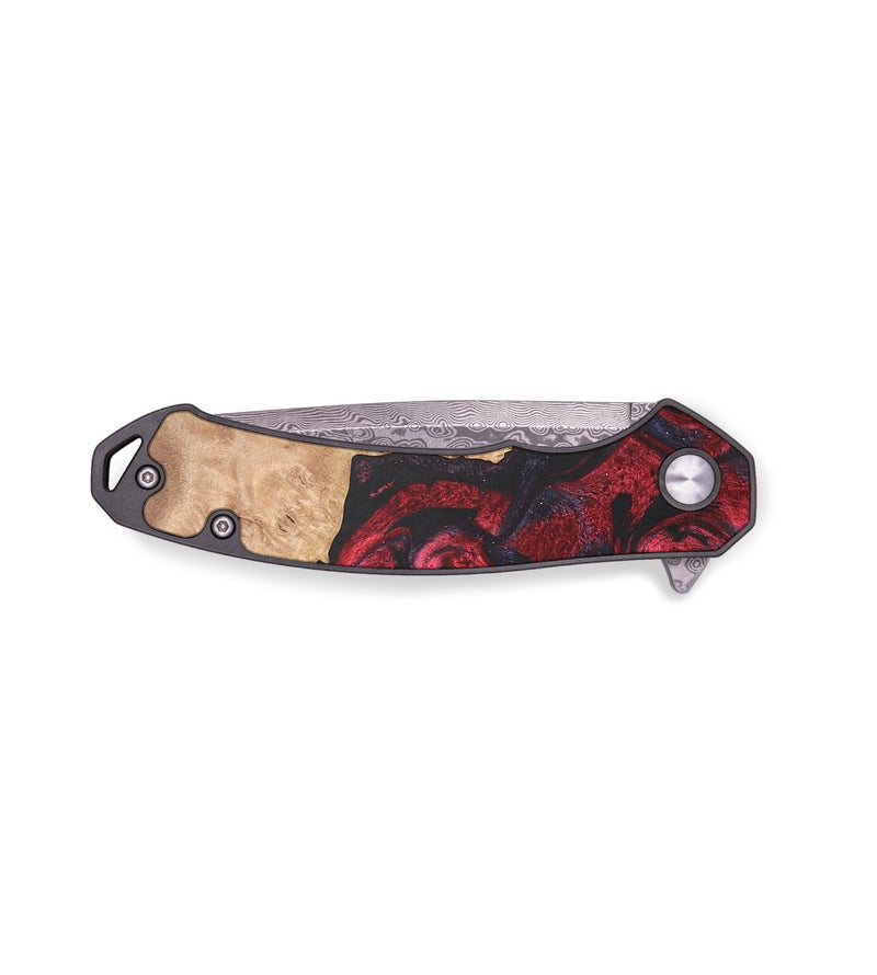 EDC Wood+Resin Pocket Knife - Benny (Red, 684602)