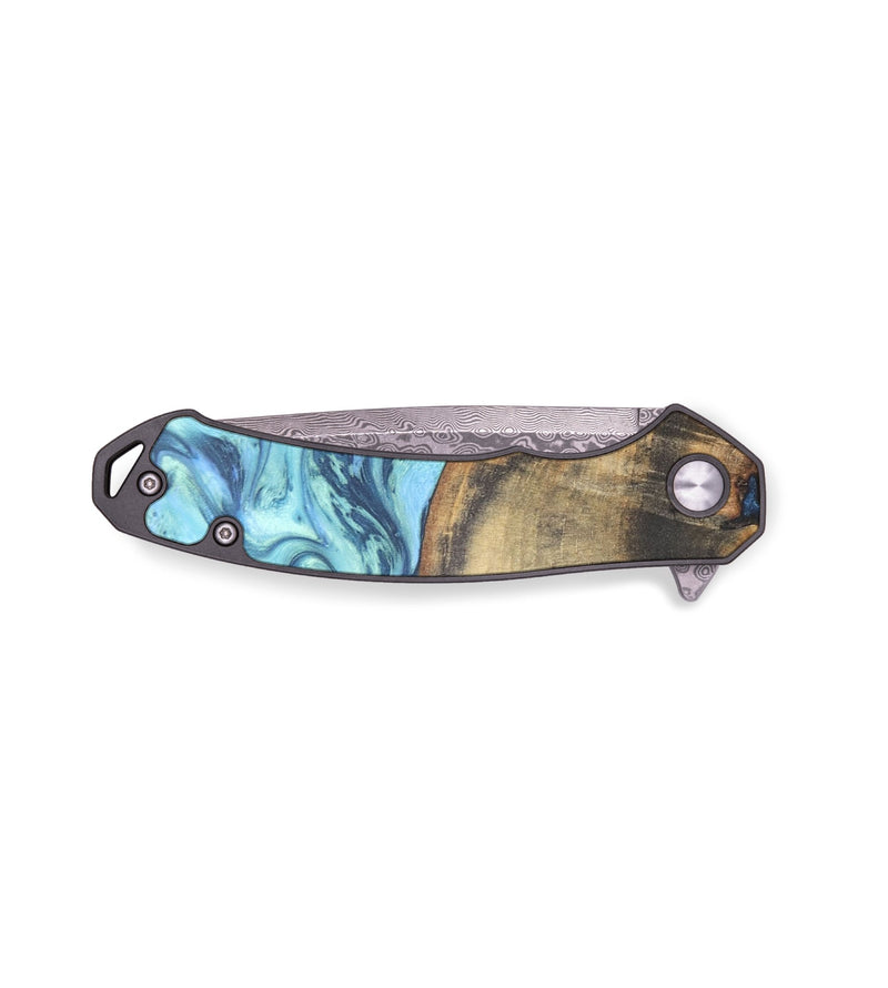 EDC Wood+Resin Pocket Knife - Ada (Blue, 684608)