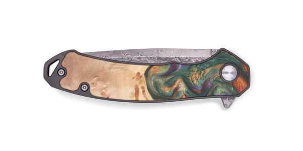 EDC Wood+Resin Pocket Knife - Nadine (Green, 684617)