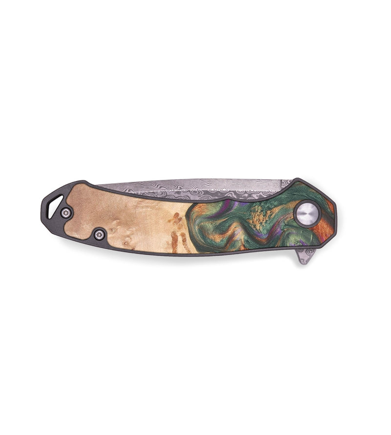 EDC Wood+Resin Pocket Knife - Nadine (Green, 684617)