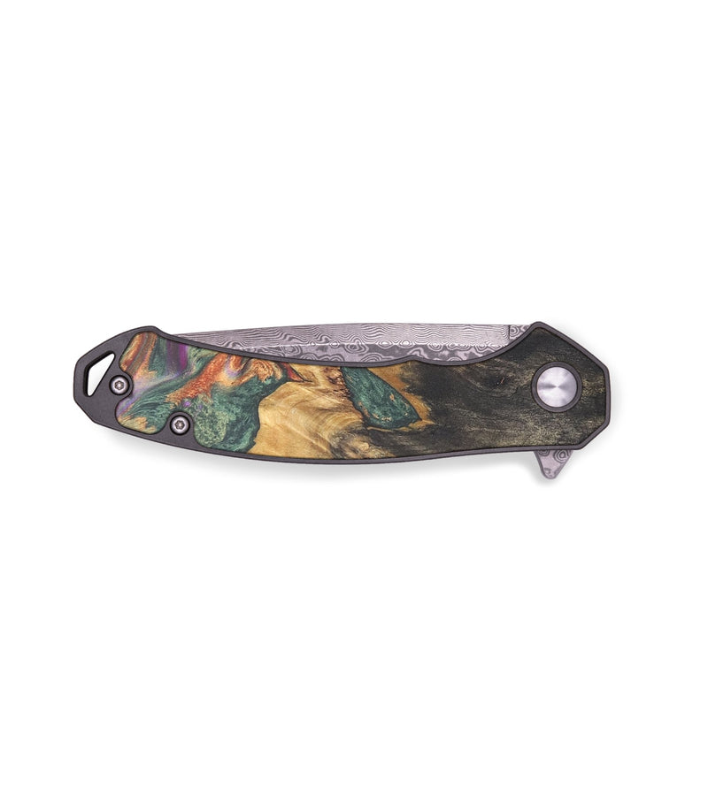 EDC Wood+Resin Pocket Knife - Kerry (Green, 684618)